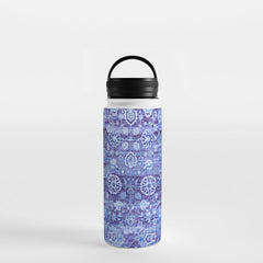 18th Century Isfahan Persian Rug Pattern in Blue Water Bottle
