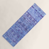 18th Century Isfahan Persian Rug Pattern in Blue Yoga Mat
