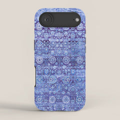 18th Century Isfahan Persian Rug Pattern in Blue iPhone Case