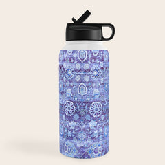 18th Century Isfahan Persian Rug Pattern in Blue Water Bottle