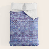 18th Century Isfahan Persian Rug Pattern in Blue Comforter