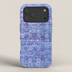 18th Century Isfahan Persian Rug Pattern in Blue iPhone Case