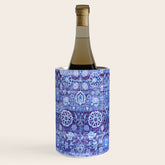 18th Century Isfahan Persian Rug Pattern in Blue Wine Chiller