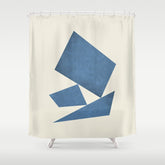 3 Forms Composition - Blue Shower Curtain