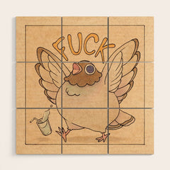 Fuck' Pigeon 04 Wood Wall Art