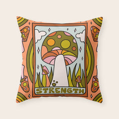 8. Strength Mushroom Throw Pillow