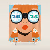 2025 Calendar - Seeking New Horizons Shower Curtain