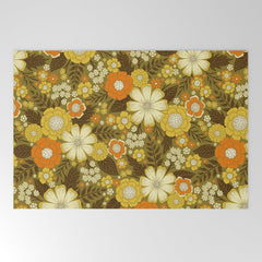 1970s Retro/Vintage Floral Pattern Welcome Mat