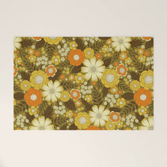 1970s Retro/Vintage Floral Pattern Welcome Mat