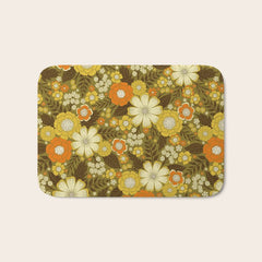 1970s Retro/Vintage Floral Pattern Bath Mat