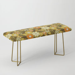 1970s Retro/Vintage Floral Pattern Bench