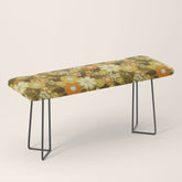 1970s Retro/Vintage Floral Pattern Bench