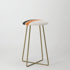 2 Stripes Black Orange Stool