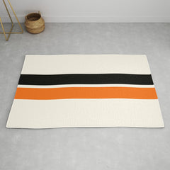 2 Stripes Black Orange Rug