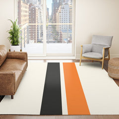 2 Stripes Black Orange Rug