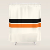 2 Stripes Black Orange Shower Curtain