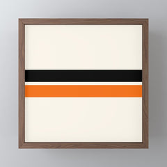 2 Stripes Black Orange Mini Art Print