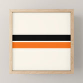 2 Stripes Black Orange Mini Art Print