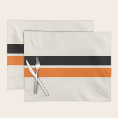 2 Stripes Black Orange Placemat
