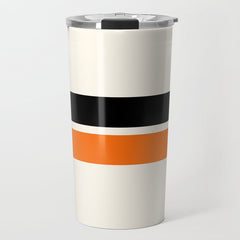 2 Stripes Black Orange Travel Mug