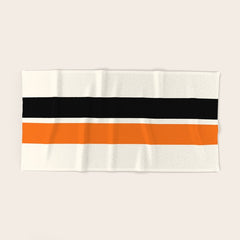2 Stripes Black Orange Bath Towel