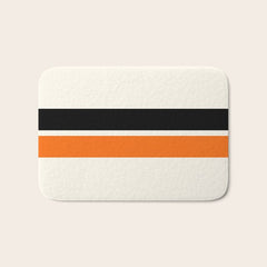 2 Stripes Black Orange Bath Mat