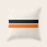 2 Stripes Black Orange Throw Pillow