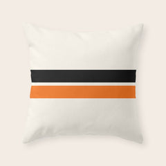 2 Stripes Black Orange Throw Pillow
