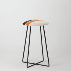 2 Stripes Black Orange Stool