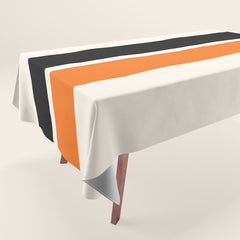 2 Stripes Black Orange Tablecloth