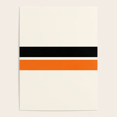 2 Stripes Black Orange Poster