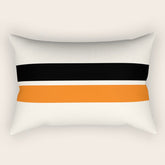 2 Stripes Black Orange Rectangular Pillow