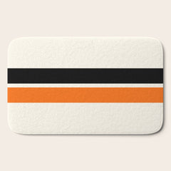 2 Stripes Black Orange Bath Mat