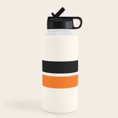 2 Stripes Black Orange Water Bottle