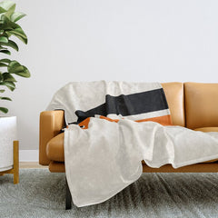 2 Stripes Black Orange Throw Blanket