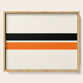 2 Stripes Black Orange Serving Tray