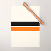 2 Stripes Black Orange Wrapping Paper