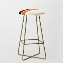 2 Stripes Black Orange Stool