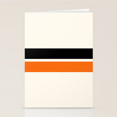 2 Stripes Black Orange Stationery Card