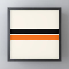 2 Stripes Black Orange Mini Art Print
