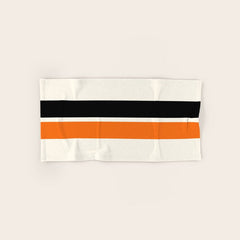 2 Stripes Black Orange Bath Towel