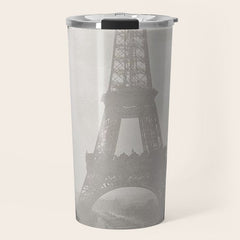 1920 Woman at the Gate, Eiffel Tower black and white photography / jazz age black & white photograph Travel Mug