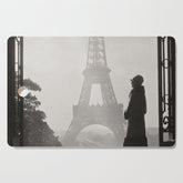1920 Woman at the Gate, Eiffel Tower black and white photography / jazz age black & white photograph Cutting Board