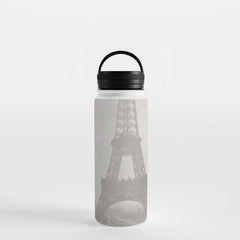 1920 Woman at the Gate, Eiffel Tower black and white photography / jazz age black & white photograph Water Bottle