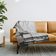 1920 Woman at the Gate, Eiffel Tower black and white photography / jazz age black & white photograph Throw Blanket
