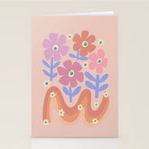70s Retro Floral vibe Stationery Card