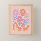 70s Retro Floral vibe Mini Art Print