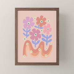 70s Retro Floral vibe Mini Art Print