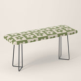90s flowers checkers cream and green Bench