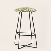 90s flowers checkers cream and green Stool